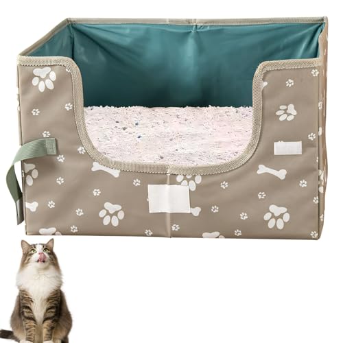 ACAREY Katzentoilette Reise Faltbar Wasserdicht Tragbar Für Auto Camping Outdoor Katzentoilette Mit 3D-Faltmechanismus Und Hygienischem TPE-Futter (E) von ACAREY