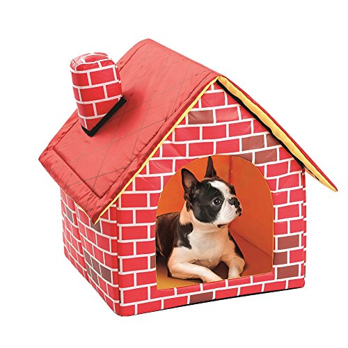 Haustierhöhle in Form eines Kamins aus Ziegelstein, rot, Katzenhaus und Hund, waschbar, abnehmbar, 39 x 40,5 x 44 cm von ACAREY