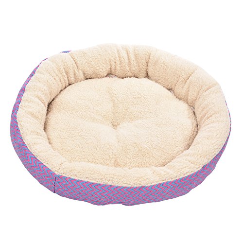 Hundekorb rund, Sofa, Hund, Bett für Hunde, Katzenbett, Donuts, Kissen für Haustiere, flauschig, warm, bequem, Kissen für Katzen und kleine Hunde (34 x 8 cm, Violett) von ACAREY
