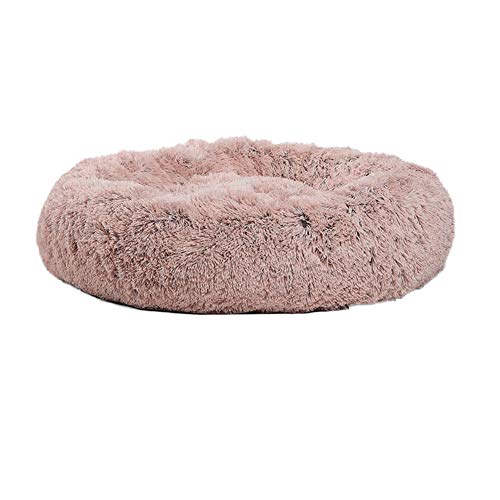 Katzenbett aus Plüsch, rund, für Katzen, warm, warm, weiches Bett mit Donut-Motiv, 70 x 26 cm, Rosa von ACAREY