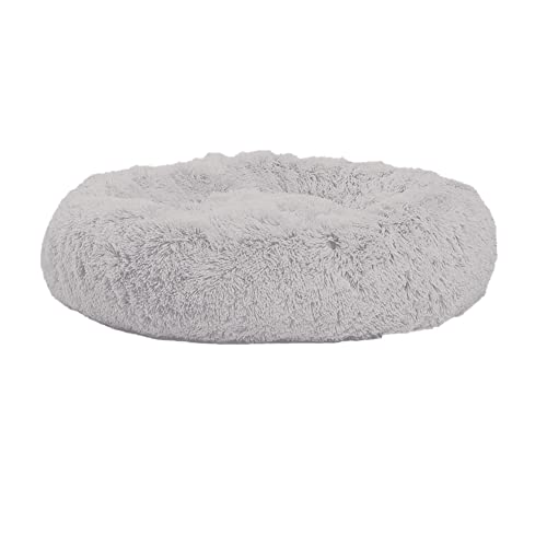 Katzenbett aus Plüsch, rund, für Katzen, warm, warm, weiches Bett mit Donut-Motiv, für Welpen, 50 x 26 cm, Hellgrau von ACAREY