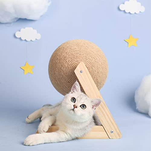 Katzenkratzer Sisalball mit Stativfuß, Katzenkratzball Naturbrett zum Schutz von Möbeln und Katzenpfoten (M) von ACAREY