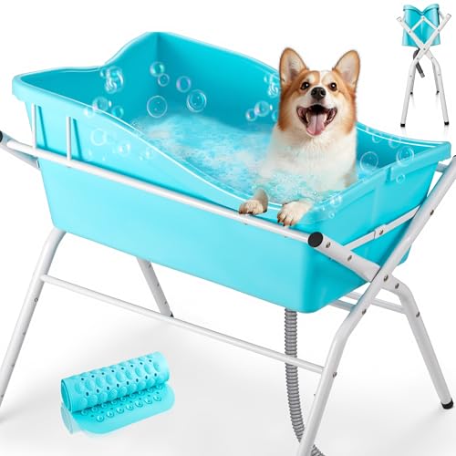ACCUCRAFT Hundebadewanne, Hundewaschstation zum Baden und Pflegen, 4 Ebenen, erhöht, zusammenklappbar, tragbare Duschbadewanne für kleine Hunde, Katzen, Haustiere ACCUCRAFT Hundebadewanne, Hundewaschstation zum Baden und Pflegen, 4 Ebenen, erhöht, zusammenklappbar, tragbare Duschbadewanne für kleine Hunde, Katzen, Haustiere von ACCUCRAFT