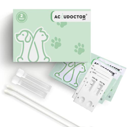 2 Test Accudoctor Katzen Feline Calicivirus FCV Ag + Feline Herpesvirus FHV-1 Ag Haustiere Tierarzt Gesundheit Cat Pet Rapid Katze Schnelltest Home Test gegen Katzenschnupfen mittel kit durchfall von ACCUDOCTOR Check test