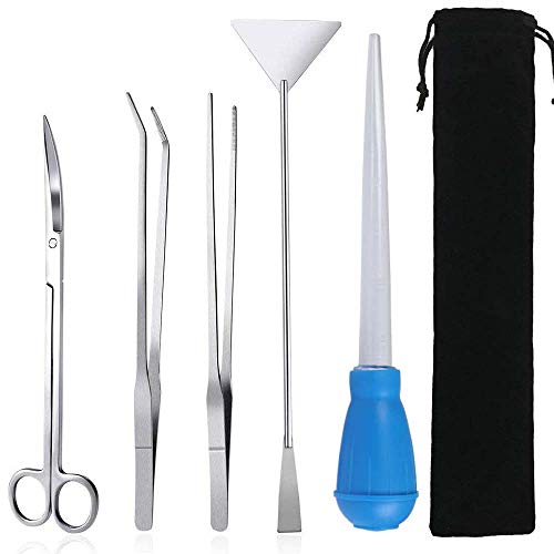 Aquarium Aquascaping Set Edelstahl Pinzette und Scheren Spatel Werkzeug Satz für Aquarien Pflanzen (5 Stück) Aquarium Aquascaping Set Edelstahl Pinzette und Scheren Spatel Werkzeug Satz für Aquarien Pflanzen (5 Stück) von ACEONE
