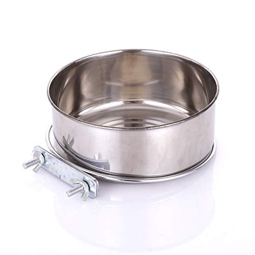 Hundenapf zum Aufhängen, Hunde Edelstahlschüssel Aufhängen am Käfig, Edelstahl Hundewasserschüssel und Futter-Napf für Papageien, Vögel, Kaninchen(16 * 6cm) von ACEONE