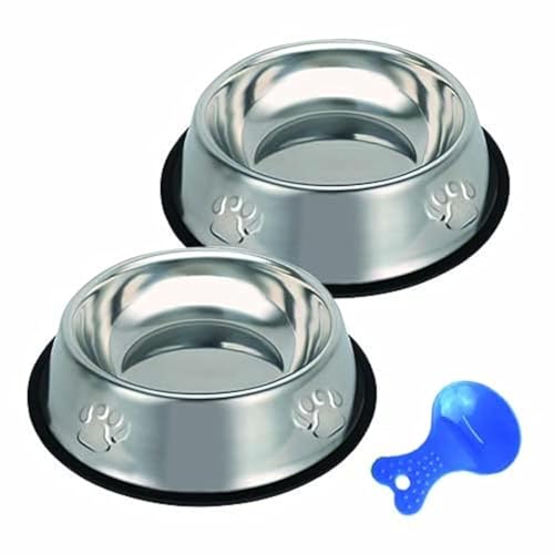 Katzennapf, Futternapf Katze, 2 Stück Katzennäpfe Edelstahl rutschfest Katzen Napf Set, Fressnapf Edelstahl Futterschüssel, Wasser Fütterung Schüssel von ACEONE