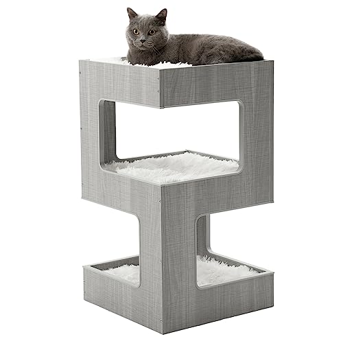 ACH Moderne Katzenmöbel Katzenbaum geräumige Sitzstange mehrstöckiger Katzenturm für Indoor-Katzen 79,5 cm Luxus-Katzenbaum Ständer Haus für Kätzchen mit abnehmbarer weicher Decke und Wohnhaus ACH Moderne Katzenmöbel Katzenbaum geräumige Sitzstange mehrstöckiger Katzenturm für Indoor-Katzen 79,5 cm Luxus-Katzenbaum Ständer Haus für Kätzchen mit abnehmbarer weicher Decke und Wohnhaus von ACH