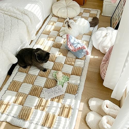 Funny Fuzzy Creme-coloured Large Plaid Square Pet Mat Bed Couch Cover, Funny Fuzzy Couch Cover for Dogs, Dog Blankets Garden Chic Cotton Protective Couch Cover for Floor Pet Blanket (Color : Khaki, Funny Fuzzy Creme-coloured Large Plaid Square Pet Mat Bed Couch Cover, Funny Fuzzy Couch Cover for Dogs, Dog Blankets Garden Chic Cotton Protective Couch Cover for Floor Pet Blanket (Color : Khaki, von ACICS