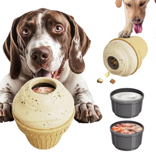 ACITMLLC Langlebiges gefrierbares Hundespielzeug für aggressive Kauer, interaktiver Leckerli-Spenderball, um Angst und Langeweile zu reduzieren, langlebiges Kaupuzzle für kleine, mittelgroße und große von ACITMLLC