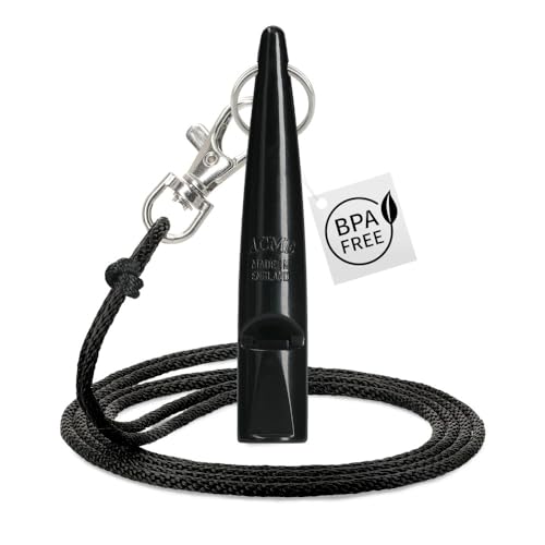 ACME Hundepfeife No. 211,5 + GRATIS Pfeifenband - Für die Hundeausbildung, laut und weitreichend (Black) von ACME