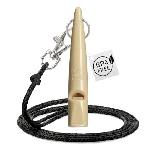 ACME Hundepfeife No. 210,5 + GRATIS Pfeifenband | Hörbar für alle Hund - laut und weitreichend | Für professionelles Rückruf Hundetraining (Beige) von ACME