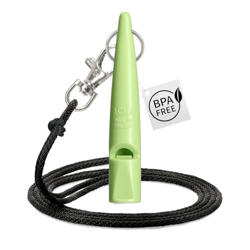 acme Hundepfeife No. 211,5 + GRATIS Pfeifenband | Original aus England | Ideal für die Hundeausbildung | Robustes Material | Genormte Frequenz | Laut und weitreichend (Lime Green) von ACME Whistles