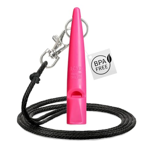 ACME Hundepfeife 210,5 Original aus England mit GRATIS Anleitung & Schwarzem Pfeifenband - Laut & Weitreichend für Erfolgreiche Hundeerziehung & Zuverlässigen Rückruf (DG Pink) von ACME