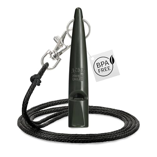 ACME Hundepfeife No. 210,5 + GRATIS Pfeifenband | Hörbar für alle Hund - laut und weitreichend | Für professionelles Rückruf Hundetraining (Khaki Green) von ACME