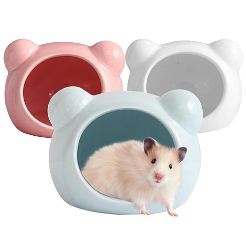 ACMEDE 3 PCS Keramikhaus für Hamster 8.5 * 8.5 * 6.5cm, Hamster Versteck Keramik, Hamster Höhle Keramik Haus Badehaus Kühles Bett Keramikhaus für Hamster, für Zwerghamster ACMEDE 3 PCS Keramikhaus für Hamster 8.5 * 8.5 * 6.5cm, Hamster Versteck Keramik, Hamster Höhle Keramik Haus Badehaus Kühles Bett Keramikhaus für Hamster, für Zwerghamster von ACMEDE