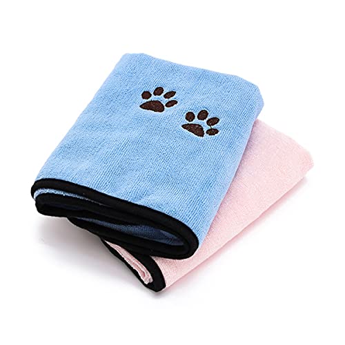 ACMEDE Haustier Badetuch, 2 STÜCK Hundehandtuch Handtücher für Haustiere Microfiber Schnelltrocknend Warm Handtücher für Hund&Katze|Ideal für Kleine/Mittlere/Groß Tiere 90 * 50cm von ACMEDE