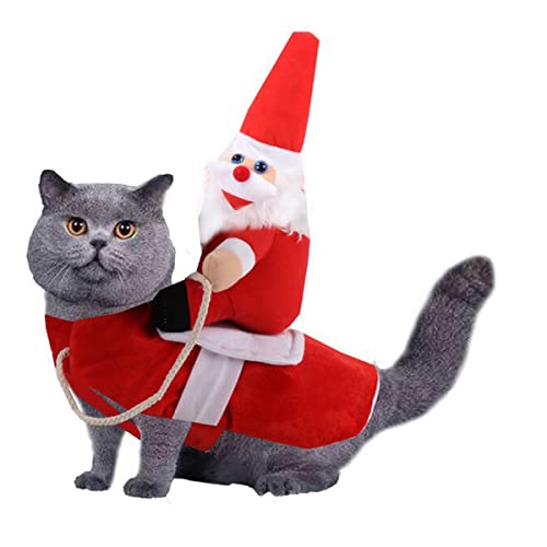 ACMEDE Hundekostüm Weihnachten, Katze Hund Weihnachtskostüm, Weihnachtsmann Hundebekleidung Hundemantel, Justierbare Weihnachts Kostüm Jacken für Klein Mittel Groß Katze Hund (L) von ACMEDE