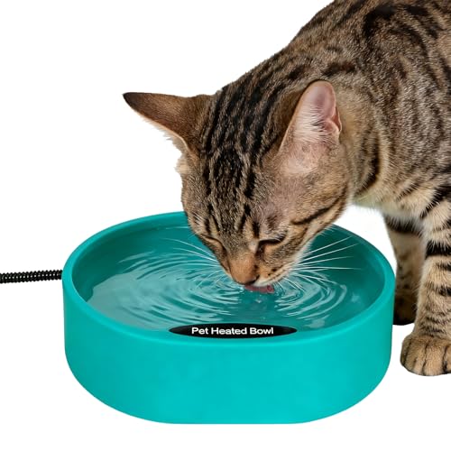 ACNMGDF 0,98 Gallonen Erhitzte Wasserschüssel Für Hund Und Katze, Thermaltierschale Im Freien Bietet Unfrorenes Trinkwasser Für Vögel Hühner Unter Harten Winterbedingungen Grün von ACNMGDF