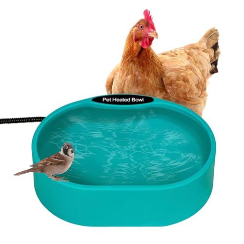 ACNMGDF Große wasserdichte erhitzte Wasserschale für Hunde, Katzen, Hühner, Kaninchen und Vieh, effiziente thermische Heizung verhindert, im Freien einfrieren Grün von ACNMGDF