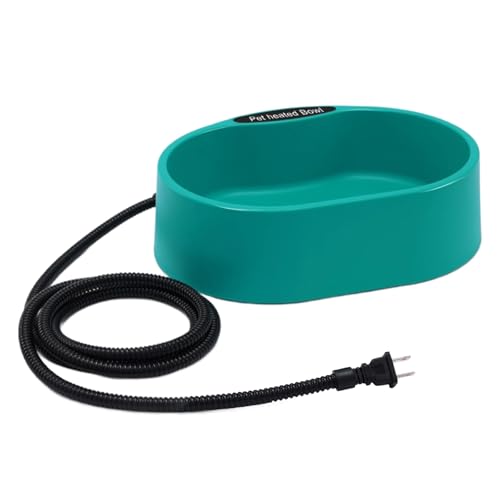 ACNMGDF Outdoor Heaged Dog Bowl für Futter & Wasser, intelligent Thermal-Dish sorgt Katzen, Kaninchen, Hühner, Enten und Eichhörnchen während der Huhn, Grün von ACNMGDF