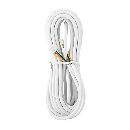 ACOGEDO Flexibler 4-Kern-Kupferkabel für Video-Tür-Telefonsysteme-30 M Länge mit 0,3 Mm Durchmesser, Weiße PVC-Isolierung, Vorverbundene Stecker von ACOGEDO