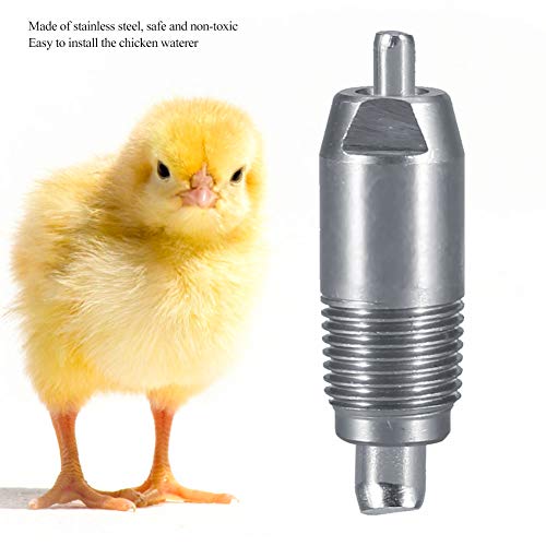 ACOGEDO Hühnerwasserer -Brustwarzen, 5pcs Edelstahl Automatische Geflügelnippel Trinkwasserausrüstung Hühnerwasserfutter Geflügel Wasserer für Hühner -Wachtel Ente von ACOGEDO