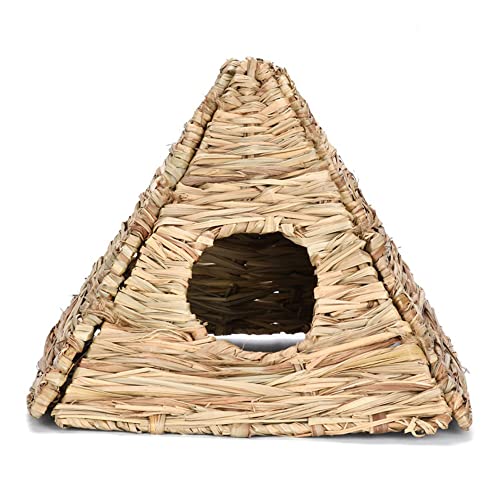 ACSUZ Naturstroh Gewebter Kaninchen Hamster Haush Andgeflecht Gras Hüttenkäfig Für Kleintier Meerschweinchen Hamster Nest von ACSUZ