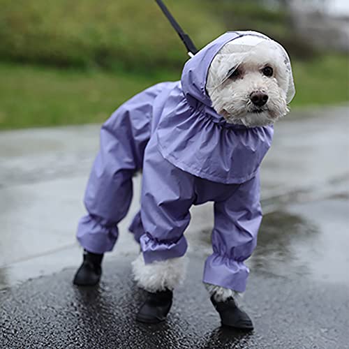 Hunde Regenmantel Outdoor Welpen-Regenmantel Xs-2xl Wasserdichter Regenmantel Für Hunde Haustier-Overall Heimtierbedarf,Lila,L von ACSUZ