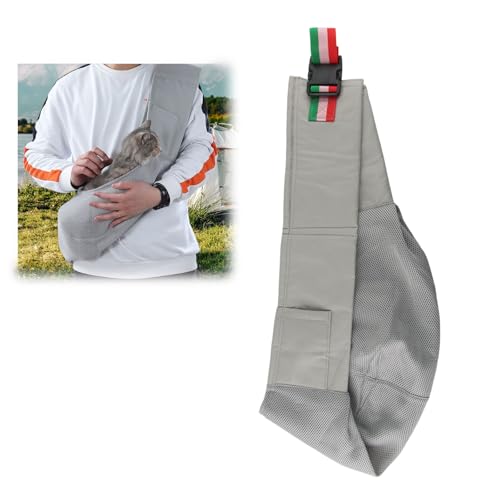 ACTOYS Tragetasche Hund, Hundetasche Kleine Hunde, Verstellbare Dog Bag, Faltbare Hundetragetasche Bis 5kg, Atmungsaktive Hundetragetasche für Sommer-Spaziergänge und Aktivitäten im Freien (Grau) von ACTOYS