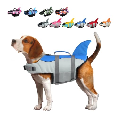 Rettungswesten für Hunde Schwimmweste Hunde Hai, Leicht und Sicher für Wassersport, hundeschwimmweste mit Griff und Reflektierend für Kleine Mittlere und Große Hunde Blau S Rettungswesten für Hunde Schwimmweste Hunde Hai, Leicht und Sicher für Wassersport, hundeschwimmweste mit Griff und Reflektierend für Kleine Mittlere und Große Hunde Blau S von ACURYX