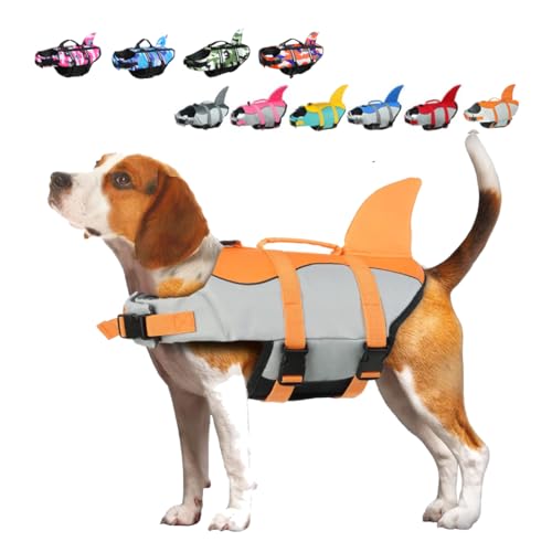 Rettungswesten für Hunde Schwimmweste Hunde Hai, Leicht und Sicher für Wassersport, hundeschwimmweste mit Griff und Reflektierend für Kleine Mittlere und Große Hunde Grau XS Rettungswesten für Hunde Schwimmweste Hunde Hai, Leicht und Sicher für Wassersport, hundeschwimmweste mit Griff und Reflektierend für Kleine Mittlere und Große Hunde Grau XS von ACURYX