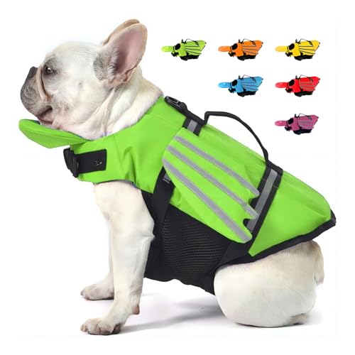 Rettungswesten für Hunde mit Flügel, Schwimmweste Hunde mit Kinnschwimmer, Leicht und Sicher für Wassersport hundeschwimmweste mit Griff und Reflektierend für Kleine Mittlere und Große Hunde Grün L Rettungswesten für Hunde mit Flügel, Schwimmweste Hunde mit Kinnschwimmer, Leicht und Sicher für Wassersport hundeschwimmweste mit Griff und Reflektierend für Kleine Mittlere und Große Hunde Grün L von ACURYX