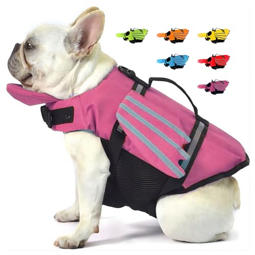 Rettungswesten für Hunde mit Flügel, Schwimmweste Hunde mit Kinnschwimmer, Leicht und Sicher für Wassersport hundeschwimmweste mit Griff und Reflektierend für Kleine Mittlere und Große Hunde Rosa S Rettungswesten für Hunde mit Flügel, Schwimmweste Hunde mit Kinnschwimmer, Leicht und Sicher für Wassersport hundeschwimmweste mit Griff und Reflektierend für Kleine Mittlere und Große Hunde Rosa S von ACURYX