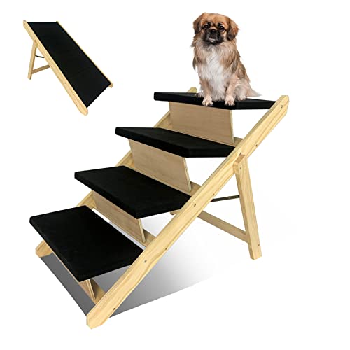 ACXIN 2 in1 Haustiertreppe Hunderampe Hundetreppe Auto Klappbar Rampe Hund Hundetreppe für Bett Sofa Auto Kleine Hunde und Große Hunde von ACXIN