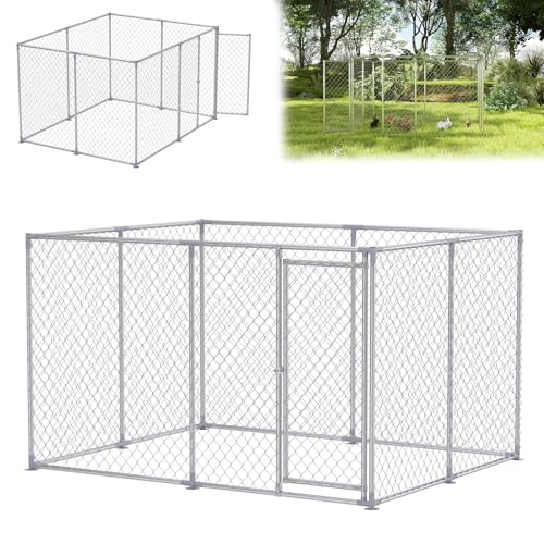 ACXIN Hühnerstall 250x200x150cm Freilaufgehege Hühnerstall Tür mit Schloss Hühnerhaus Verzinkter Stahlrahmen Hühnerkäfig Geflügelstall Vogelkäfig für Kleintiere von ACXIN