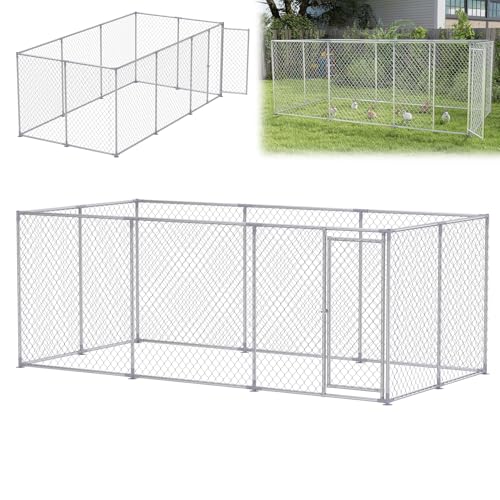 ACXIN Hühnerstall 400x200x150cm Freilaufgehege Hühnerstall Tür mit Schloss Hühnerhaus Verzinkter Stahlrahmen Hühnerkäfig Geflügelstall Vogelkäfig für Kleintiere von ACXIN