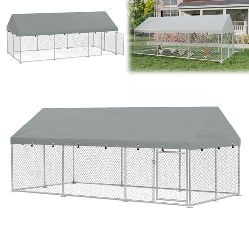 ACXIN Hühnerstall 400x200x165cm Freilaufgehege mit Dach Hühnerstall Tür mit Schloss Hühnerhaus Verzinkter Stahlrahmen UV- & Wasserdicht Hühnerkäfig Geflügelstall Vogelkäfig für Kleintiere ACXIN Hühnerstall 400x200x165cm Freilaufgehege mit Dach Hühnerstall Tür mit Schloss Hühnerhaus Verzinkter Stahlrahmen UV- & Wasserdicht Hühnerkäfig Geflügelstall Vogelkäfig für Kleintiere von ACXIN