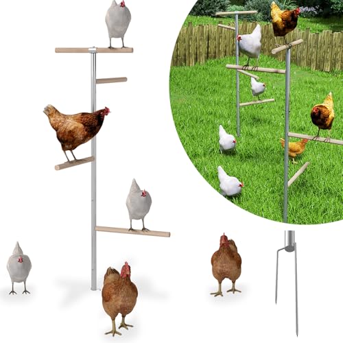ACXIN Hühnerstange Sitzstange aus Holz,Kletterturm für Hühner,Zubehör Hühner,120x140cm Hühnerspielzeug für Hühnerstall Bauernhof von ACXIN
