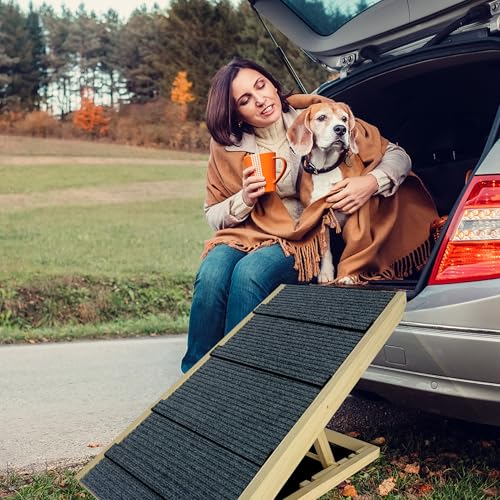 ACXIN Hunderampe 100cm Hundetreppe Höhenverstellbar Rampe Hund Auto Klappbar mit Anti-rutsch Einsatz Hundetreppe für Auto, Bett, Sofa, Kleine Hunde und Große Hunde von ACXIN