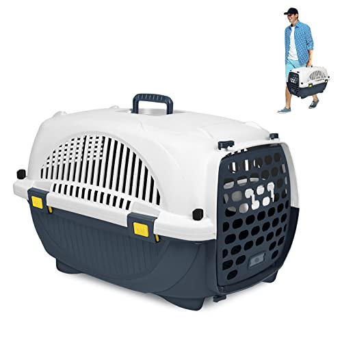 ACXIN Transportbox für kleine Hunde und Katzen - Hundebox für Haustiere - 60 x 40 x 42,5 cm - Kann bis zu 12 kg Tragen - Vorder-Obentür, Inklusive Napf von ACXIN