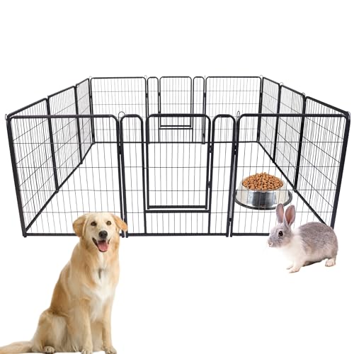 ACXIN Welpenauslauf Freigehege für Hund Faltbar 12 Gitter Tierlaufstall mit Tür 65x80cm Hundelaufstall Innen/Außenbereich, Mattschwarz ACXIN Welpenauslauf Freigehege für Hund Faltbar 12 Gitter Tierlaufstall mit Tür 65x80cm Hundelaufstall Innen/Außenbereich, Mattschwarz von ACXIN