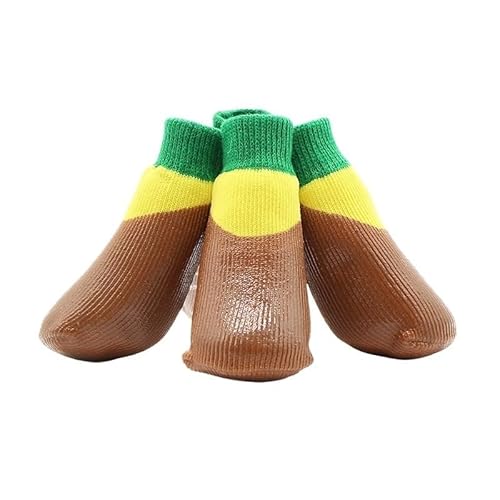 4 Teile/Satz Im Freien wasserdichte rutschfeste Anti-Fleck Hund Katze Socken Booties Schuhe Mit Gummi Sohle Haustier Pfotenschutz for kleine Große Hund (Color : C, Size : 06) von AD-BCrbgen