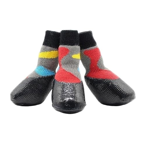 4 Teile/Satz Im Freien wasserdichte rutschfeste Anti-Fleck Hund Katze Socken Booties Schuhe Mit Gummi Sohle Haustier Pfotenschutz for kleine Große Hund (Color : K, Size : 0) von AD-BCrbgen