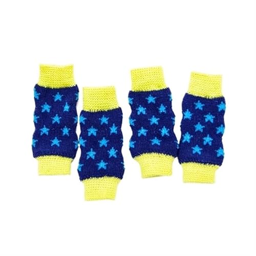 4 Teile/Satz Warme Haustier Hund Katze Stricken Knie Socken Welpen Hund Katze Bein Protector Anti-Harnwege Bein Leggings Knie Pads for Haustiere (Color : Blue, Size : L) von AD-BCrbgen