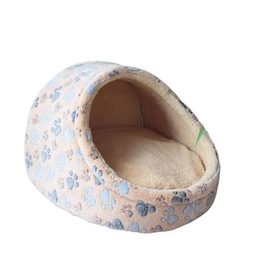 AD-BCrbgen Hundehütte, Haustierbett, Hundehütte, weiches Kissen, Katzenhütte, Hundekorb, Chihuahua, Teddy, Hundebett for kleine Hunde, mittelgroße Hunde(Brown paw,S) von AD-BCrbgen