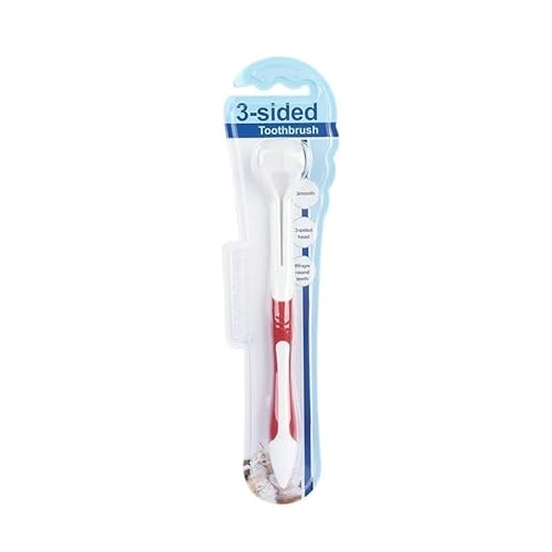 AD-BCrbgen Hundezahnbürste, Katzenzahnbürste, effektive Haustierzahnbürste for optimale Zahnpflege, Sorgen Sie for die Zahnhygiene Ihres Haustieres(Red) von AD-BCrbgen