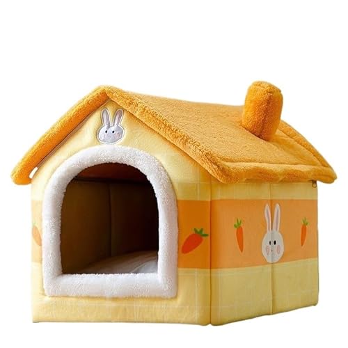 Faltbares Katzenbett, Haustier-Hundehaus, Katzenhaus, schlafender Hundezwinger, abnehmbares wärmendes Nest, geschlossenes Zelt, Höhle, Sofa, Heimtierbedarf (Color : Carrot Rabbit, Size : S(30x36x31c von AD-BCrbgen