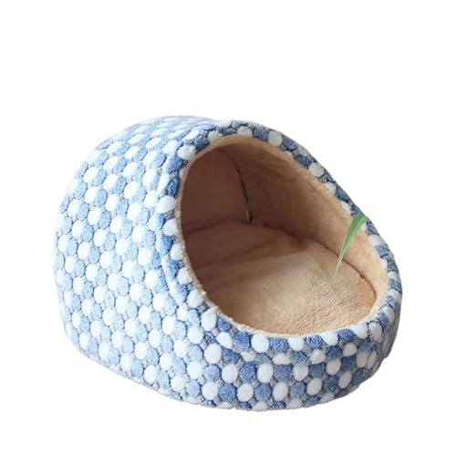 AD-BCrbgen Hundehütte, Haustierbett, Hundehütte, weiches Kissen, Katzenhütte, Hundekorb, Chihuahua, Teddy, Hundebett for kleine Hunde, mittelgroße Hunde(Blue dot,M) von AD-BCrbgen