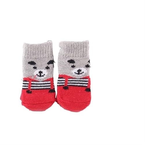 Hundesocken Weihnachten Hundesocken Anti-Kratzer Anti-Schmutz Anti-Rutsch-Fußabdeckung Hund Bixiong Hundeschuhe Katzenschuhe und Socken (Color : 16, Size : M) von AD-BCrbgen